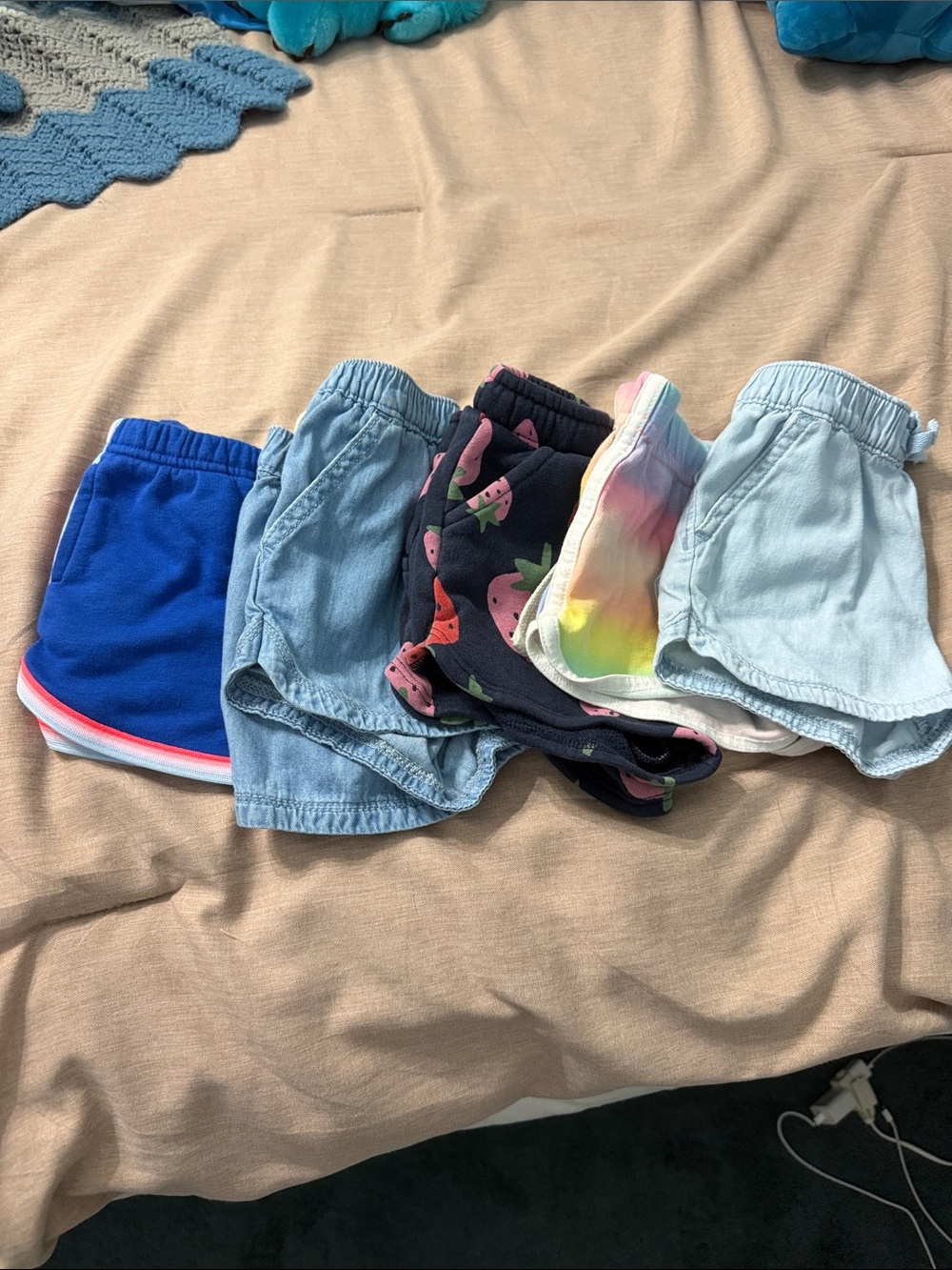 Girls Assorted Blue and Multi-Color Shorts Lot